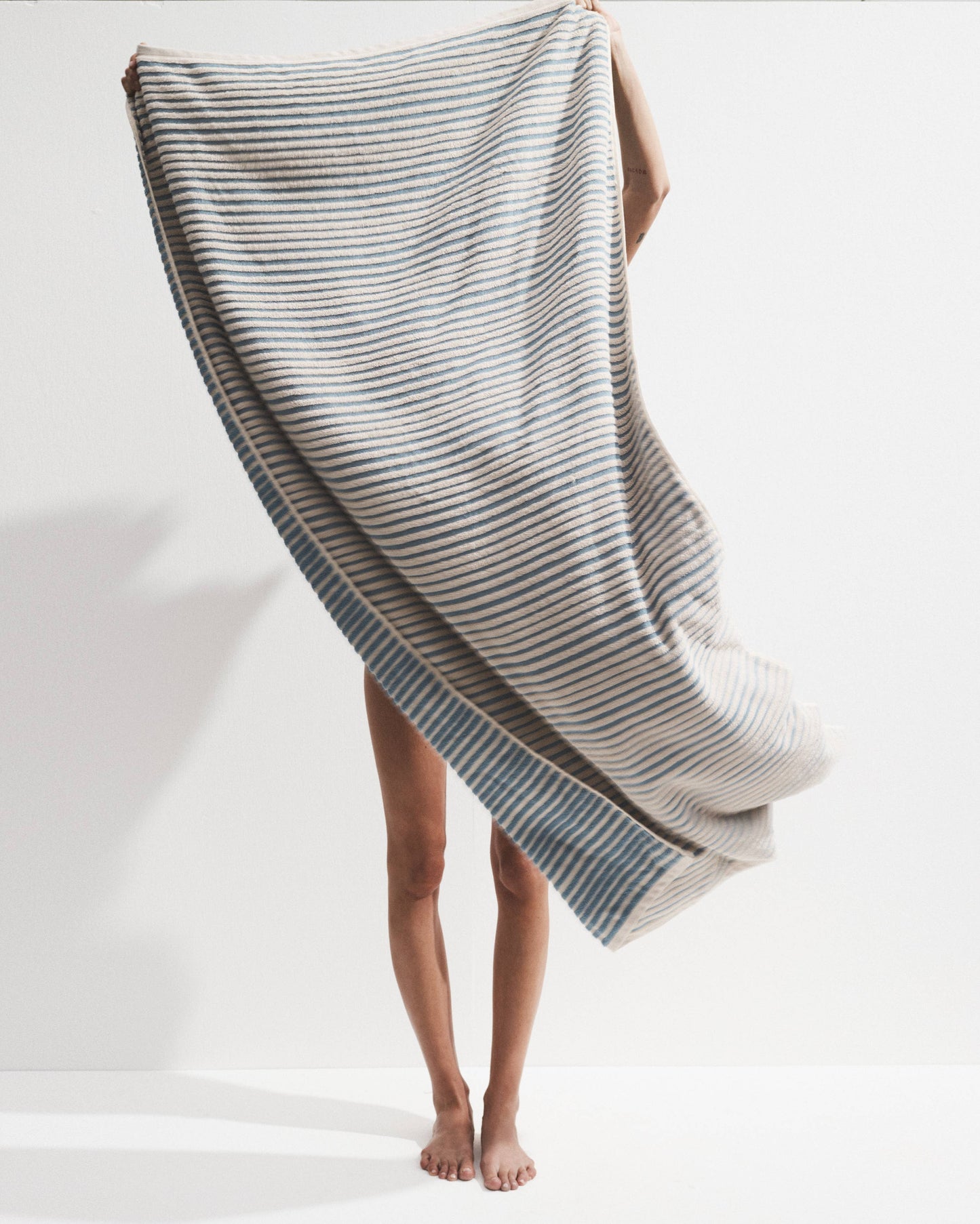 Salento Stripe Bath Sheet - Blue Haze