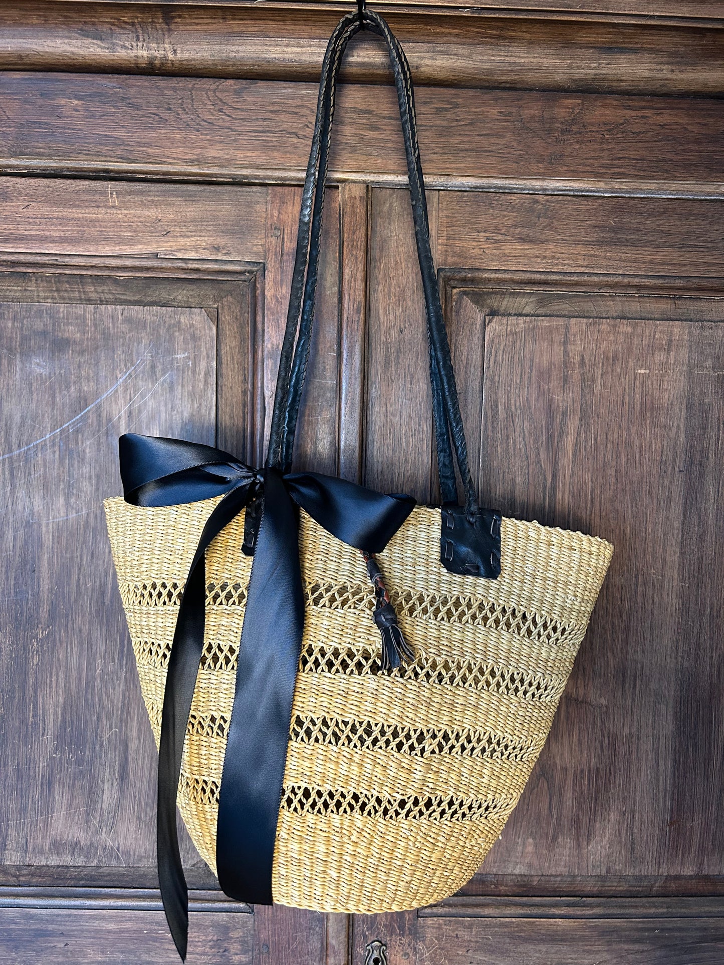 Long Handle Basket Bag - Open Weave