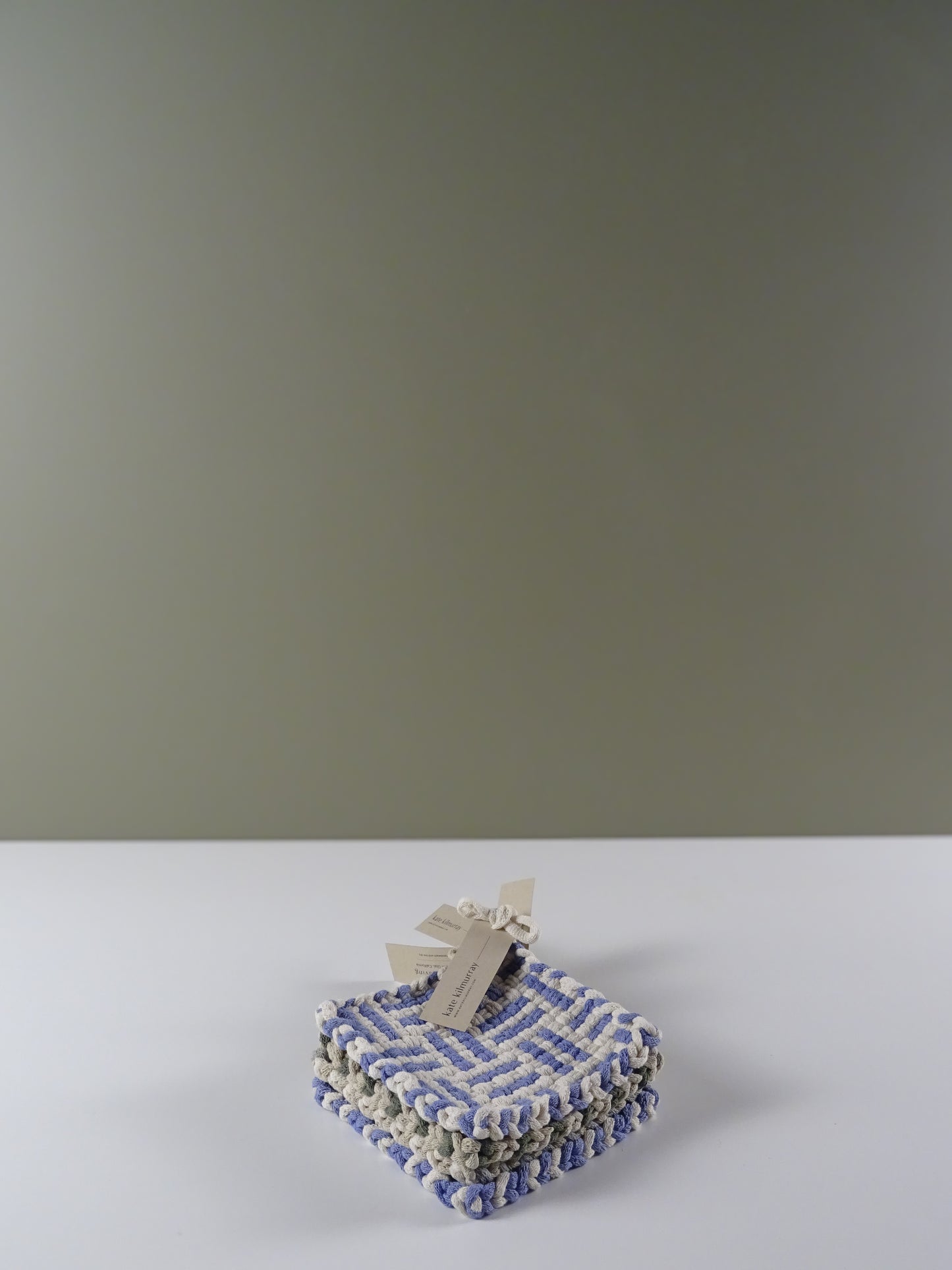 Handwoven Pot Holder - Hydrangea Blue