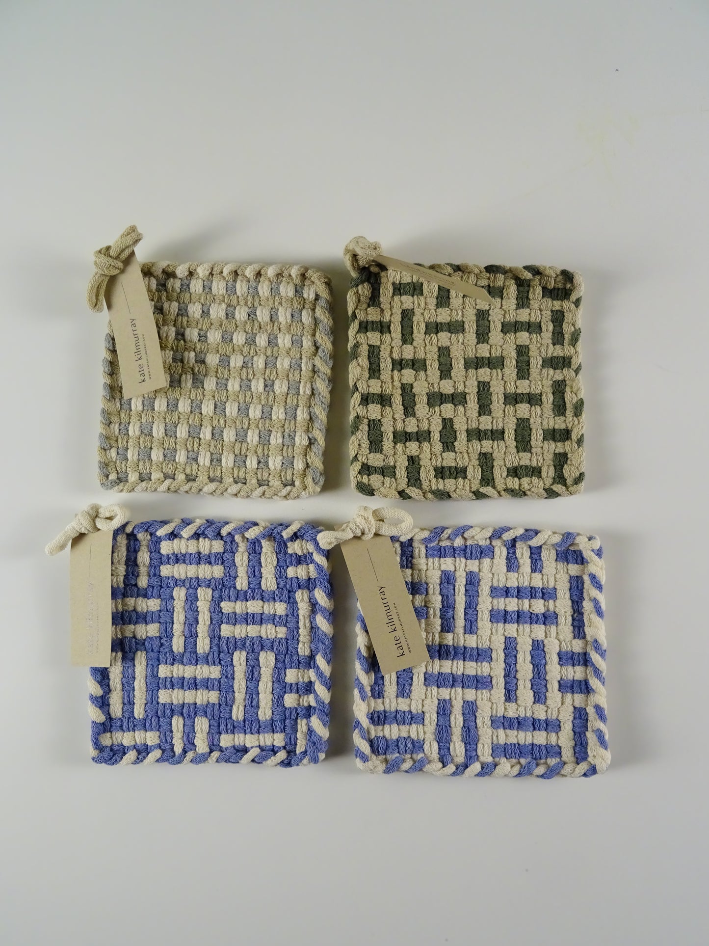 Handwoven Pot Holder - Hydrangea Blue