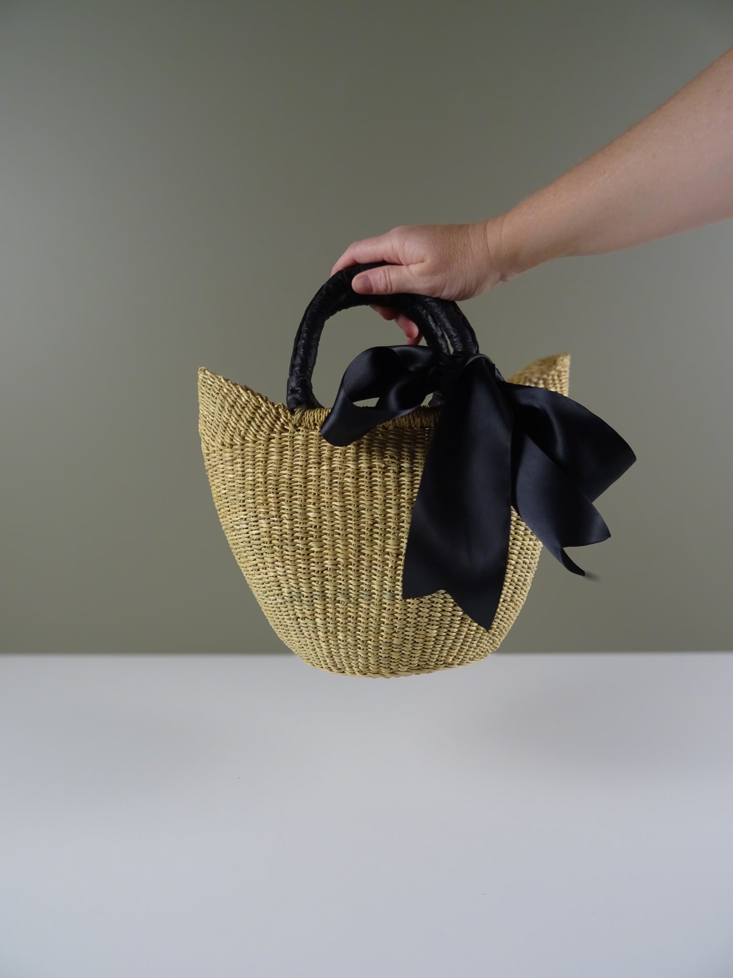 Mini Market Basket Bag - Black Handle