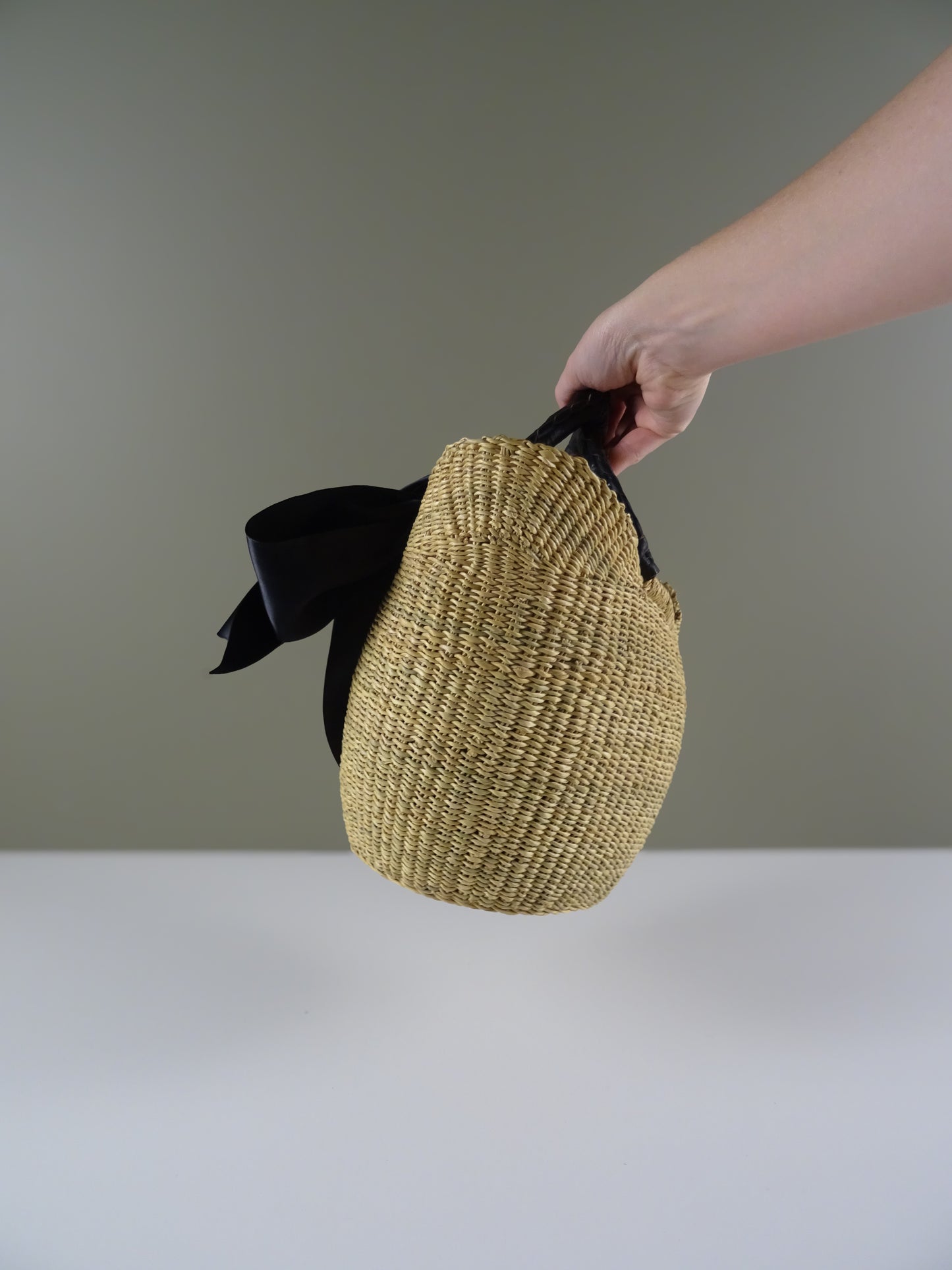 Mini Market Basket Bag - Black Handle