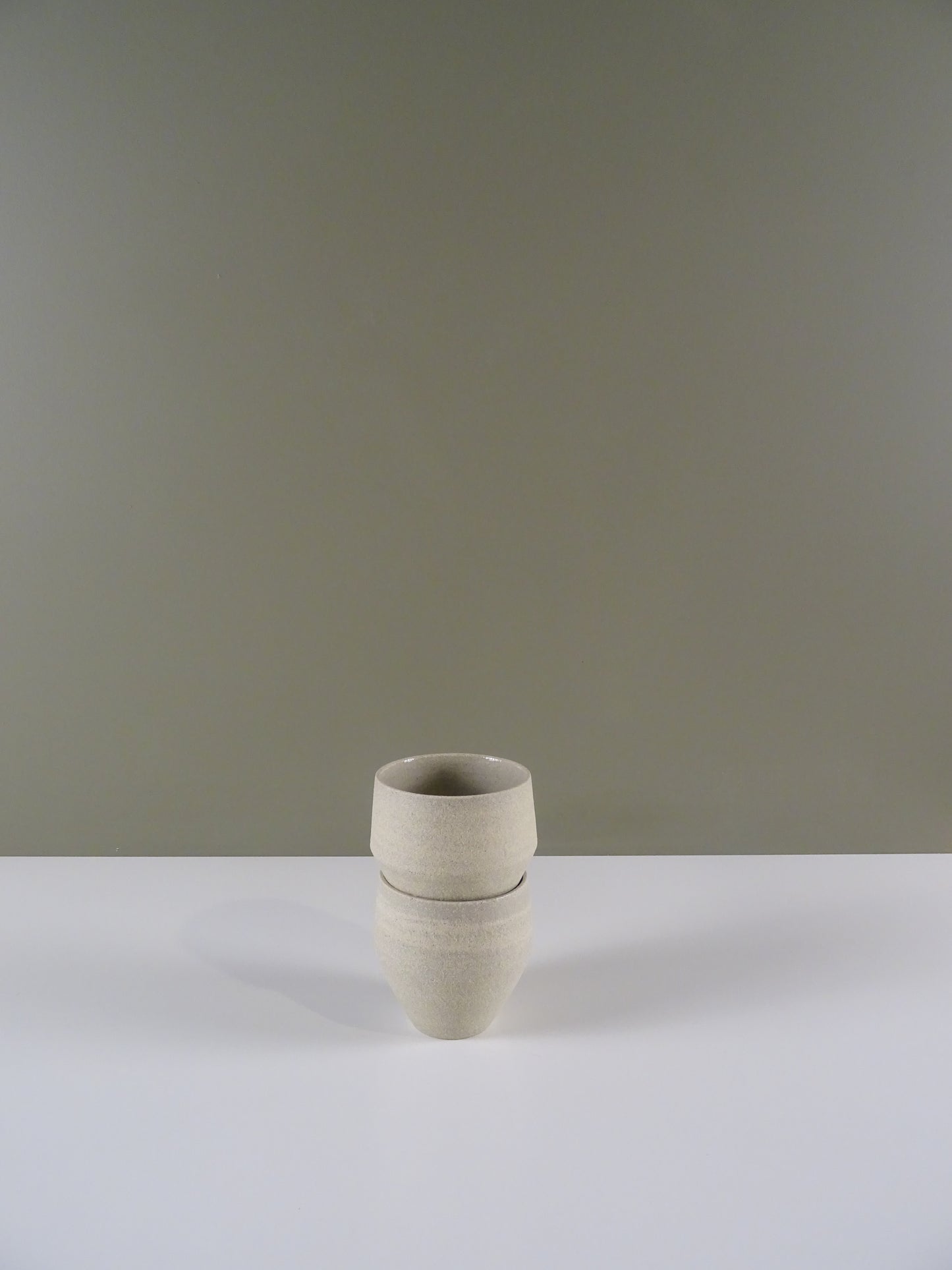 Handmade Ceramic Geometric Cup - Sand