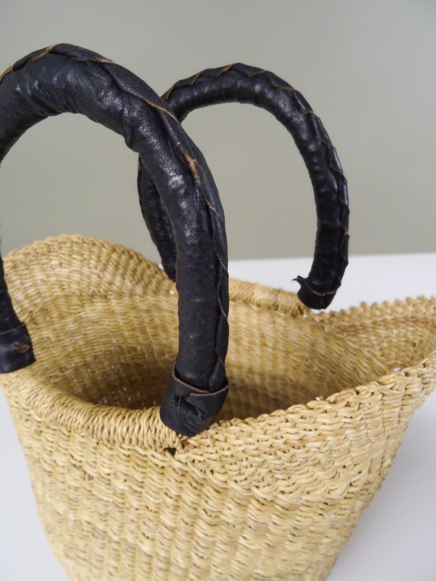 Mini Market Basket Bag - Black Handle