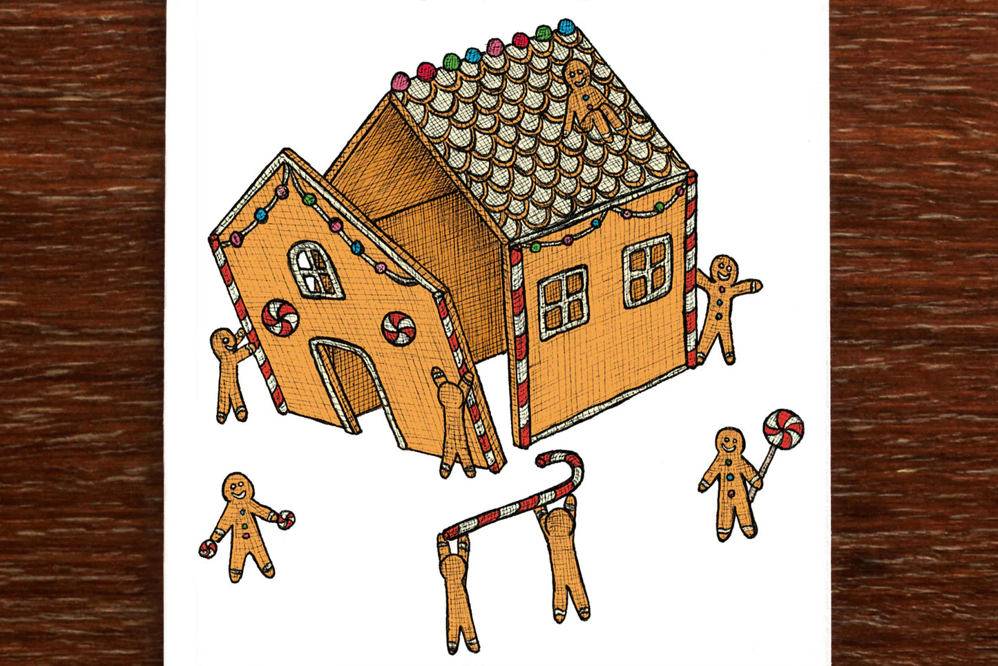 Gingerbread House Christmas Greeting Card
