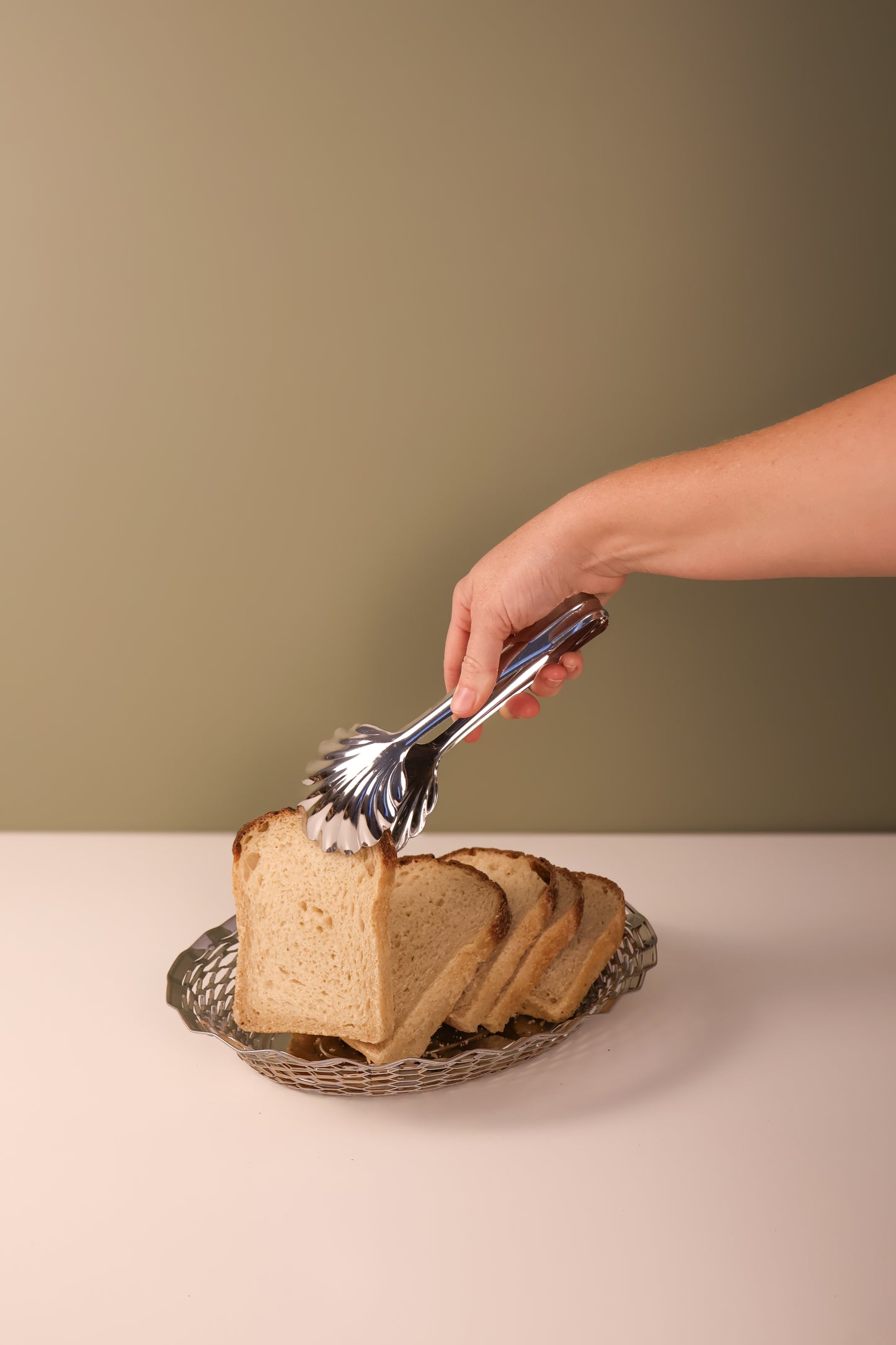 Scallop Shell Serving Tongs - Stainless Steel