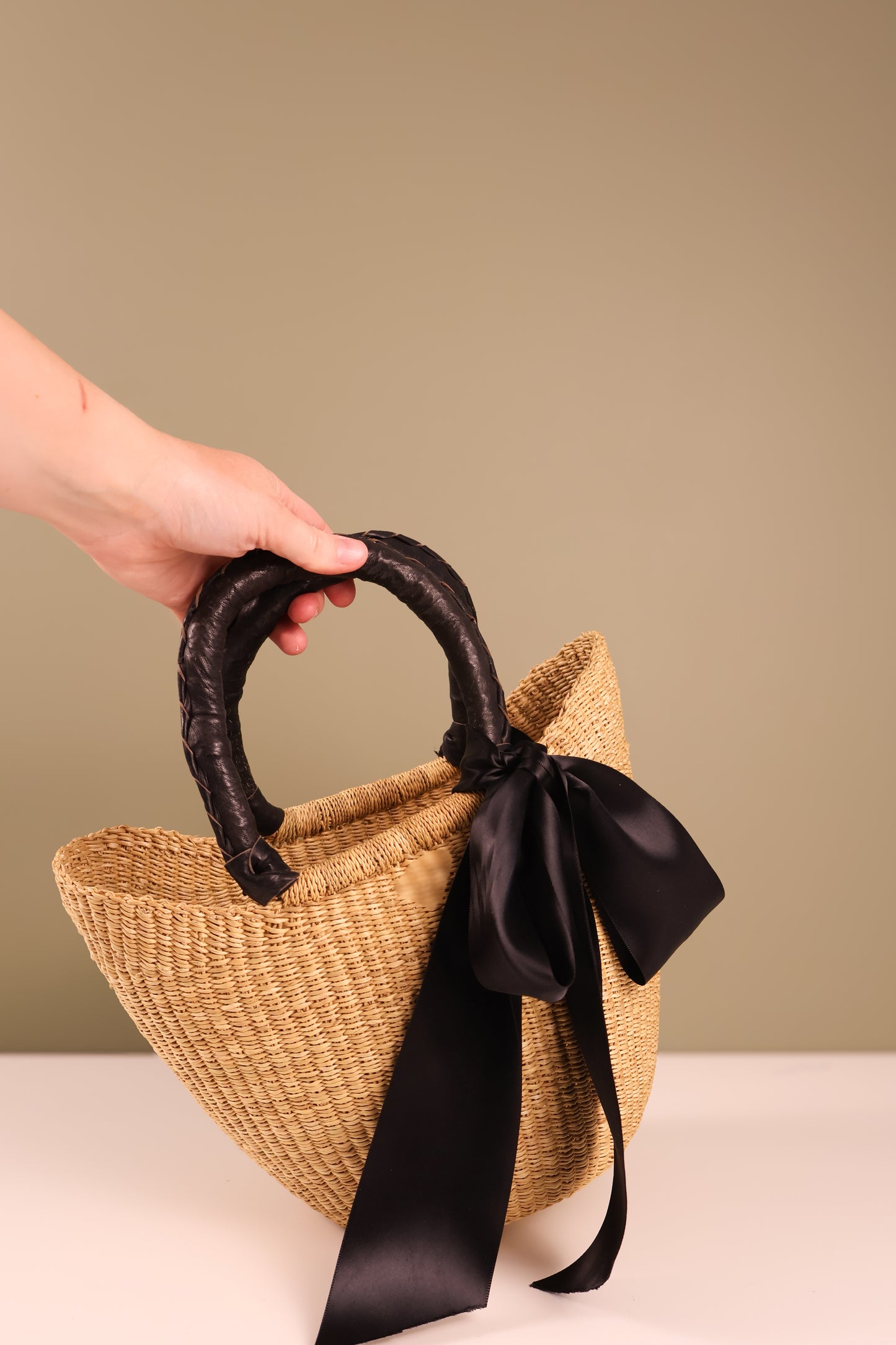 Mini Market Basket Bag - Black Handle