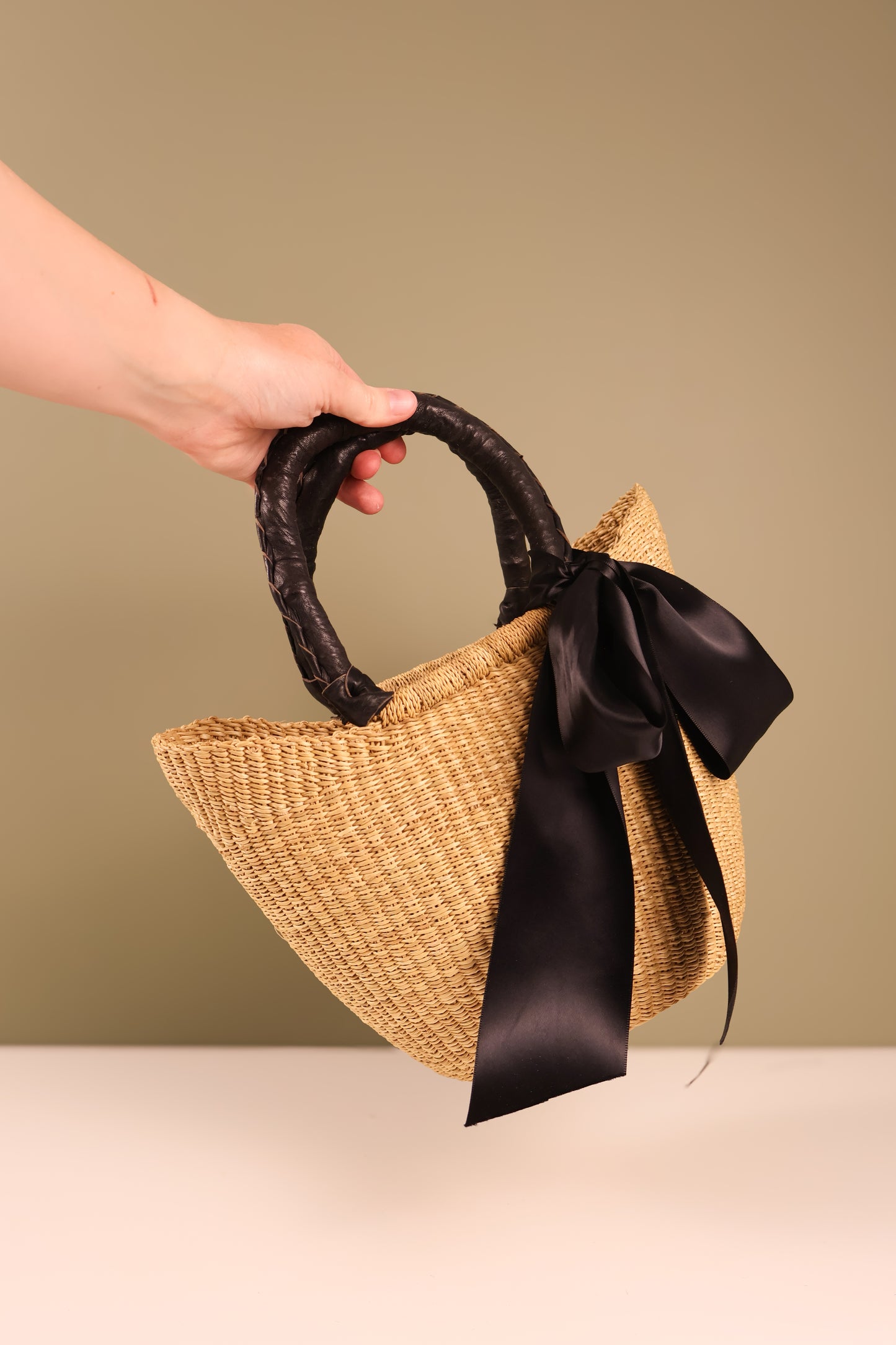 Mini Market Basket Bag - Black Handle