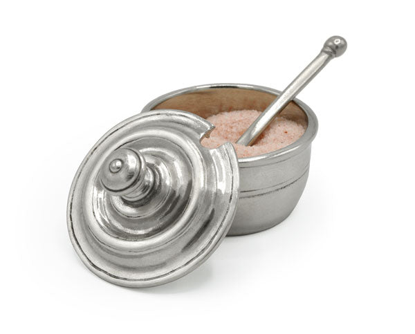 Cosi Tabellini Italian Pewter Salt Cellar & Spoon