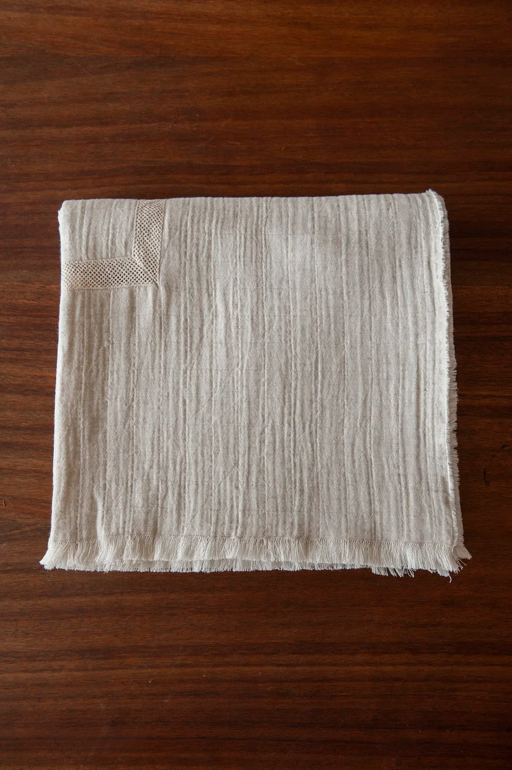 Portuguese melange tablecloth with net lace by Bicla