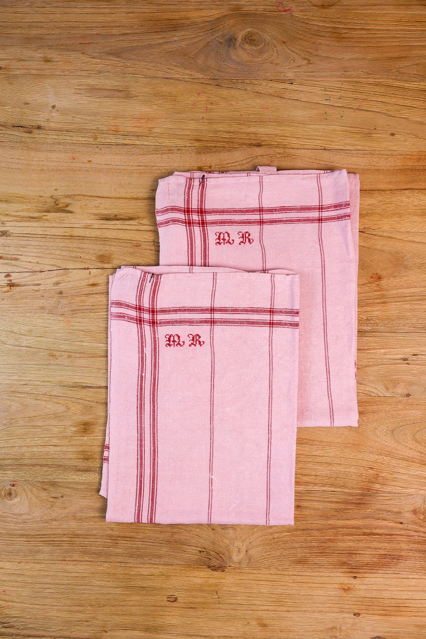 Vintage French Tea Towel - Ballerina Pink