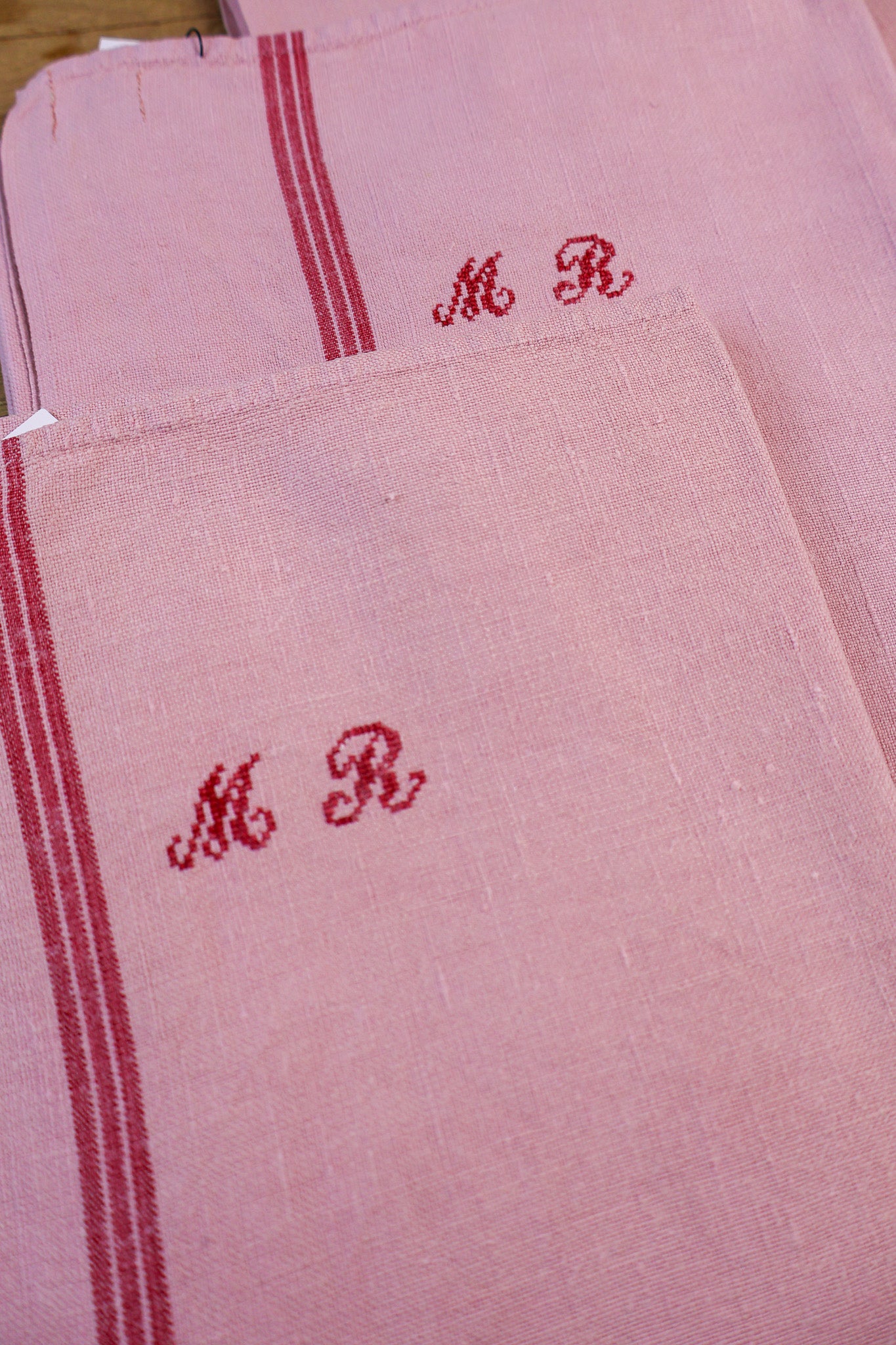 Vintage French Tea Towel - Ballerina Pink
