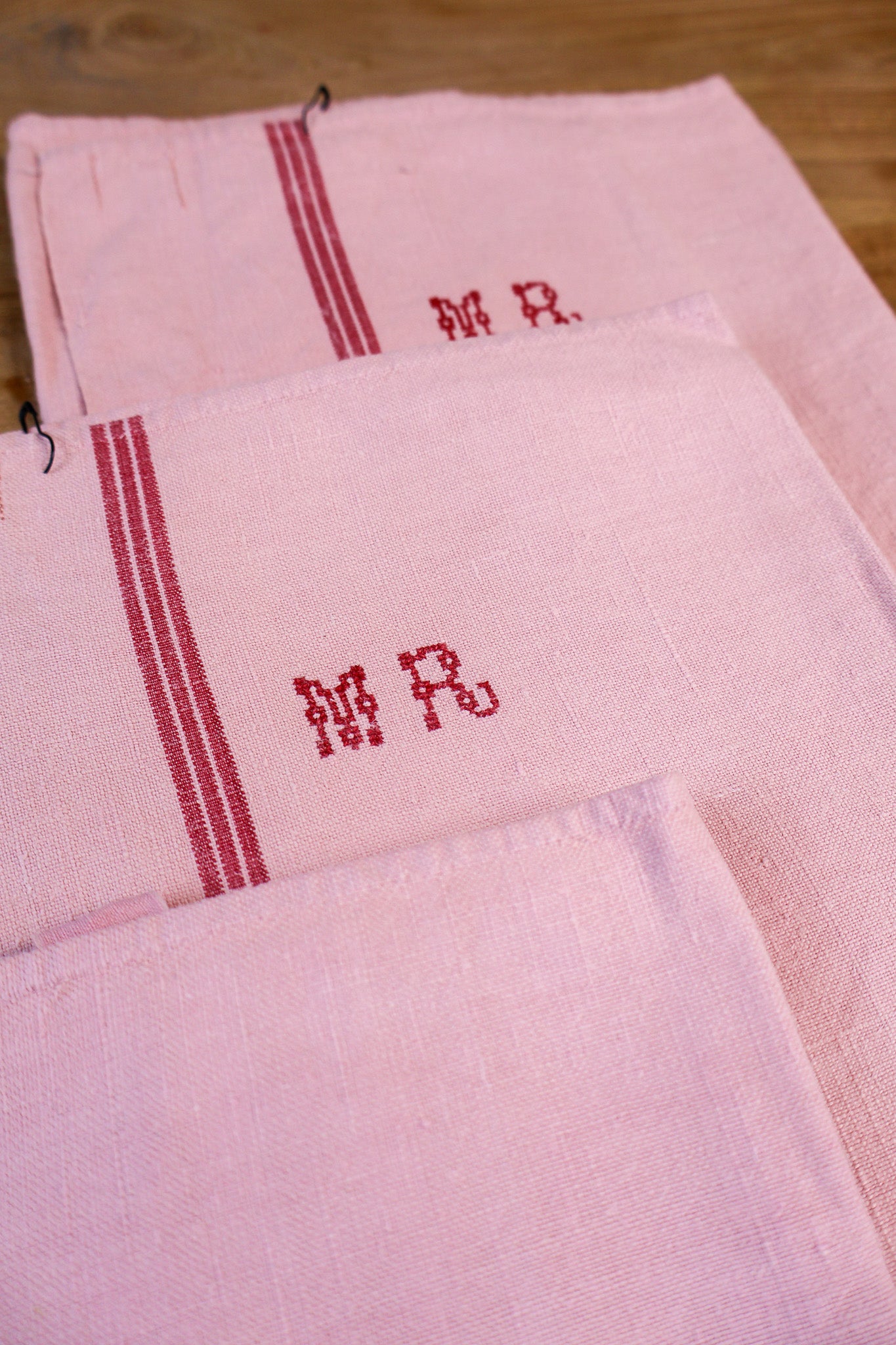Vintage French Tea Towel - Ballerina Pink