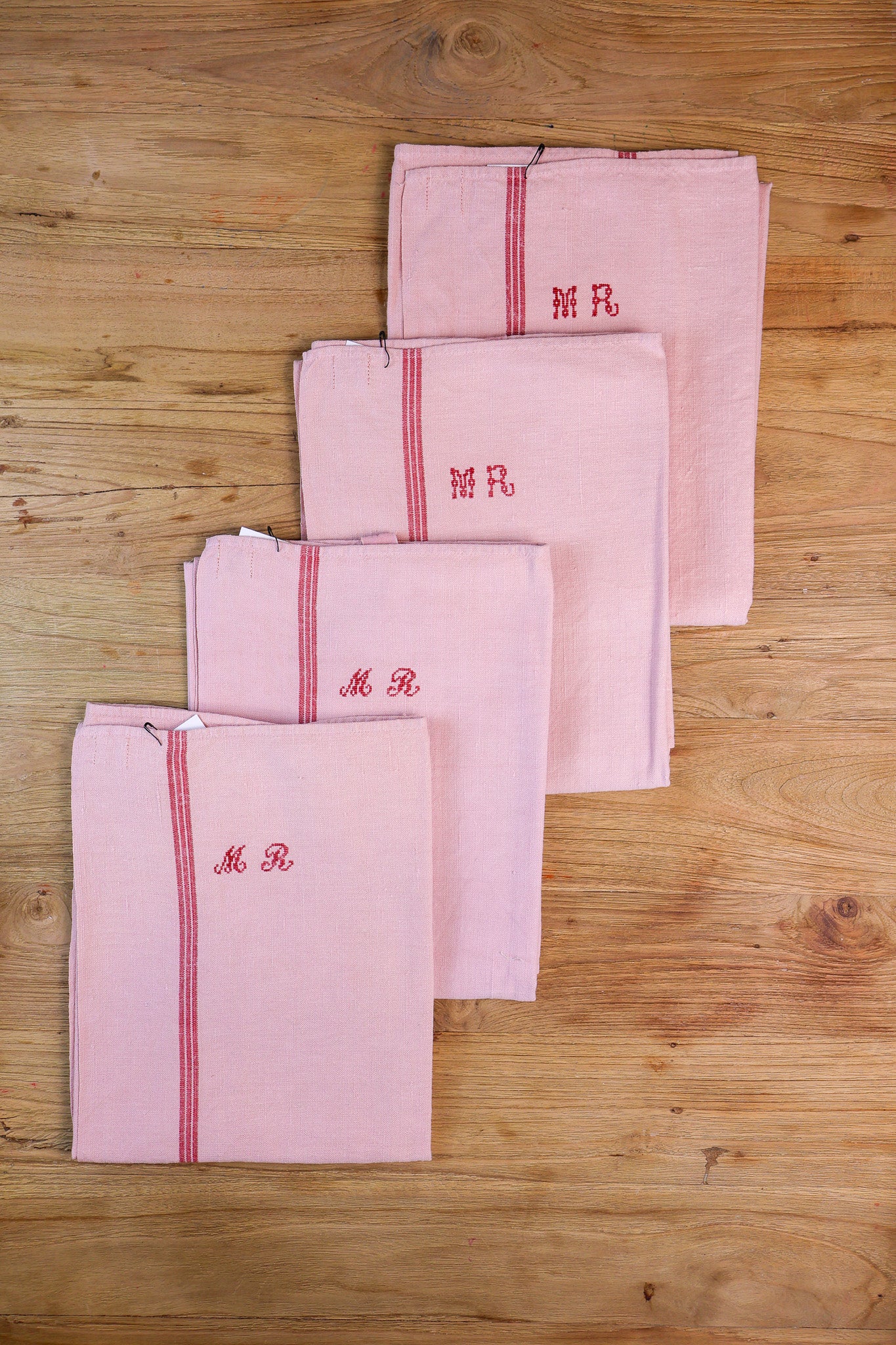 Vintage French Tea Towel - Ballerina Pink