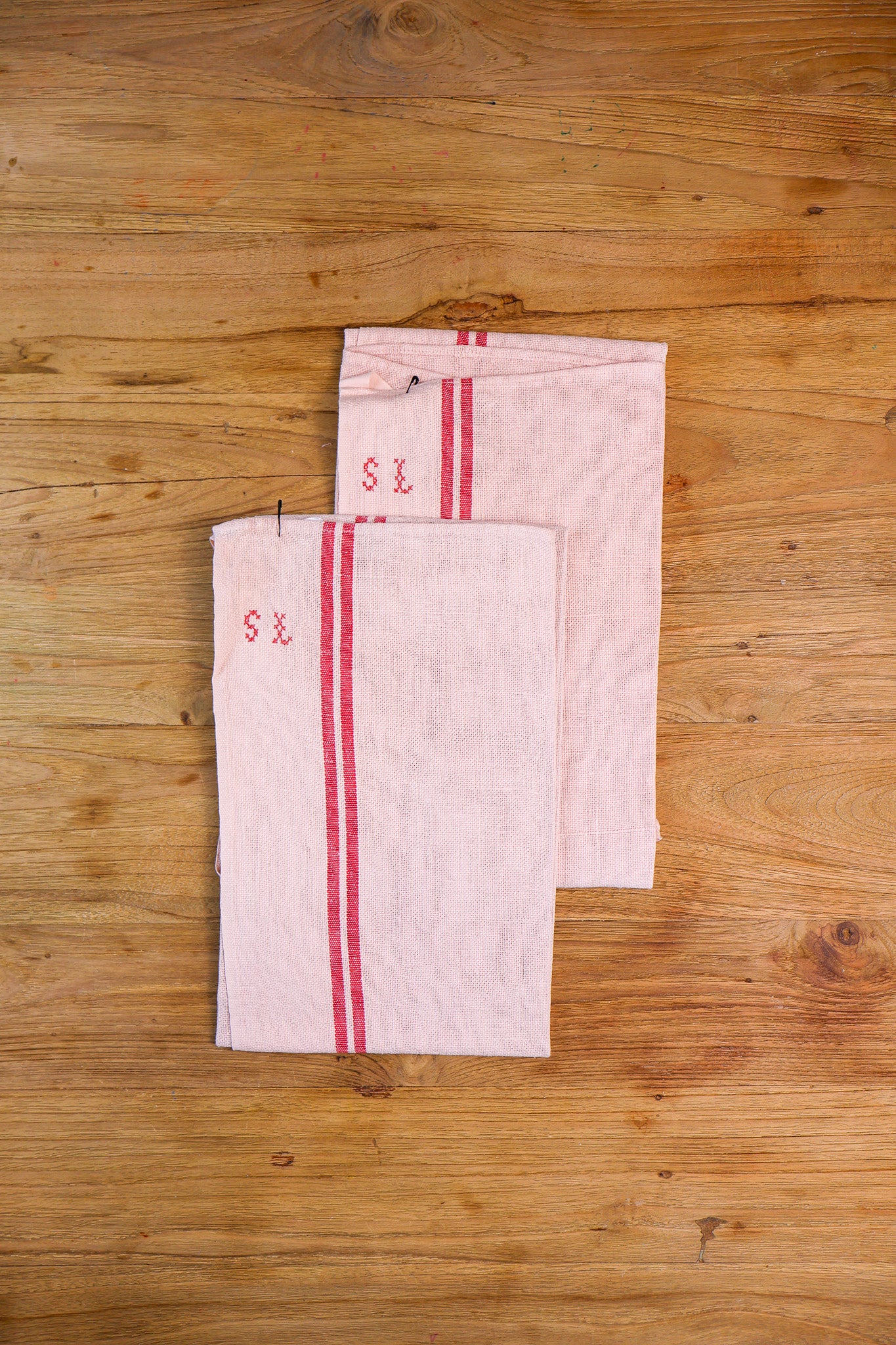 Vintage French Tea Towel - Ballerina Pink