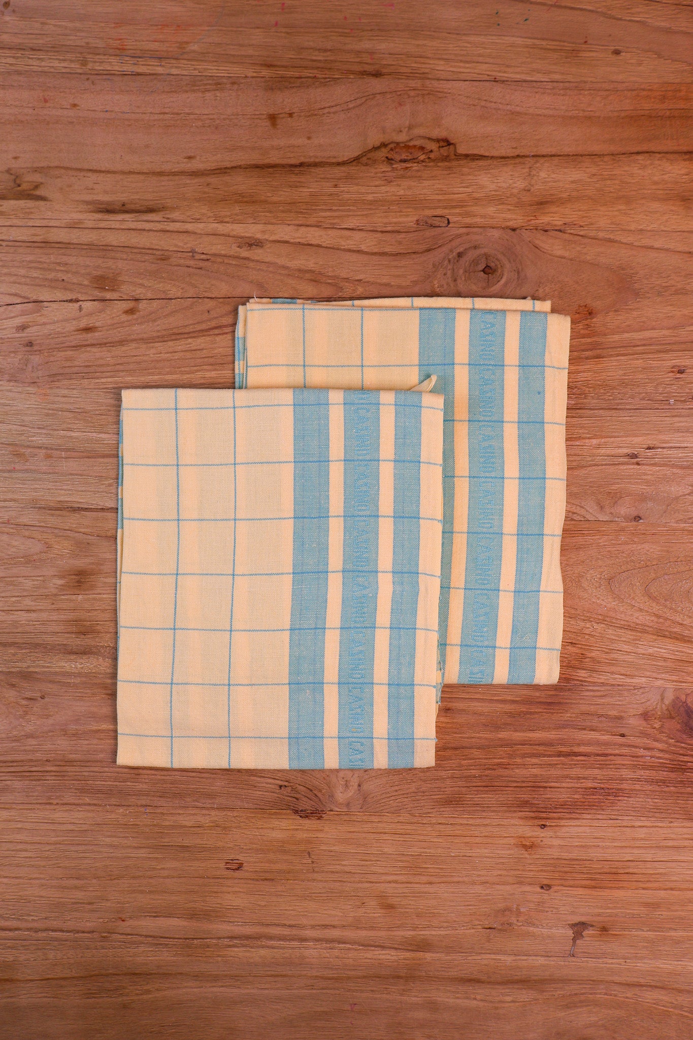 Vintage French Tea Towel - Butter Yellow