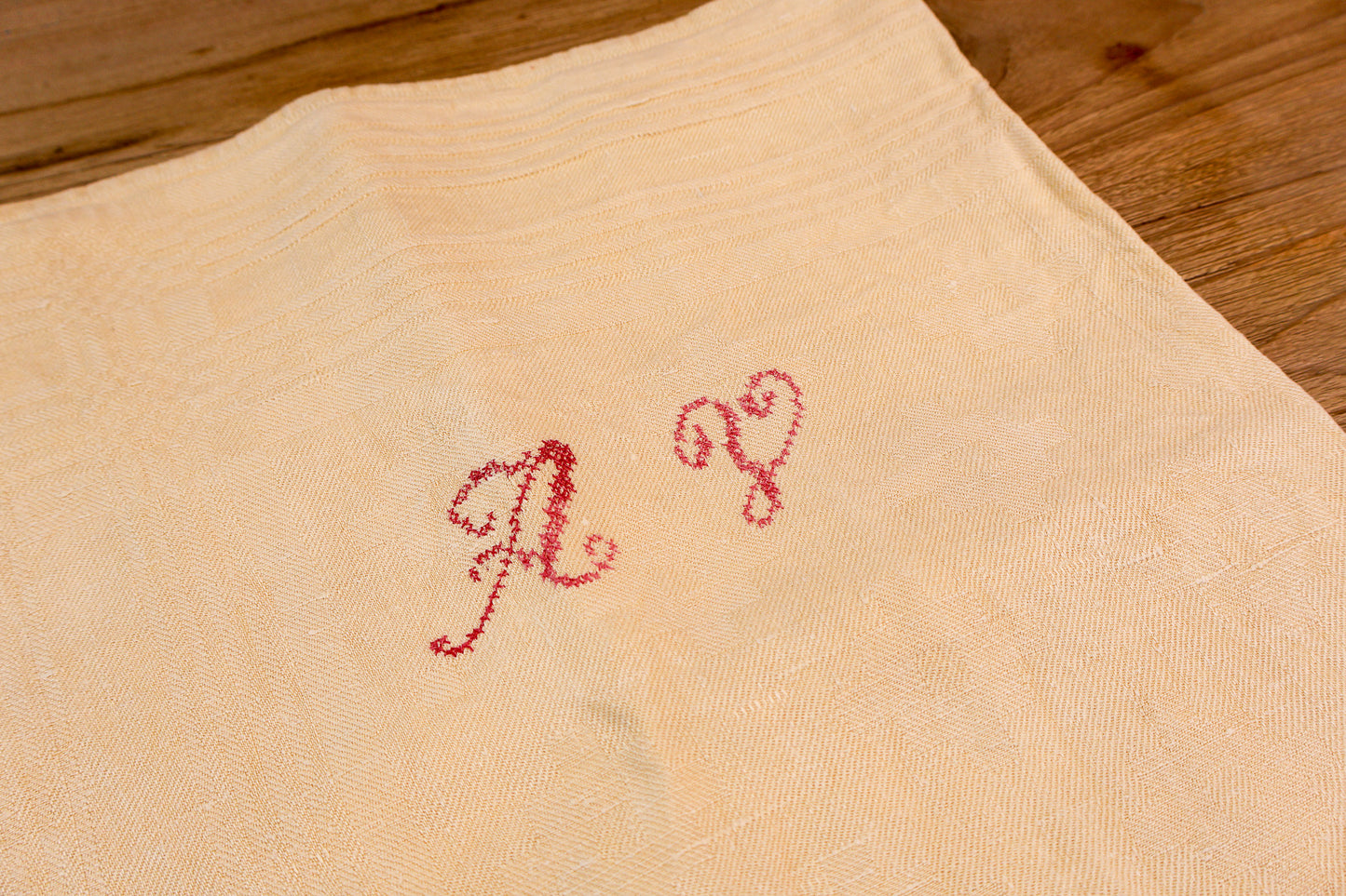Vintage French Tea Towel - Butter Yellow