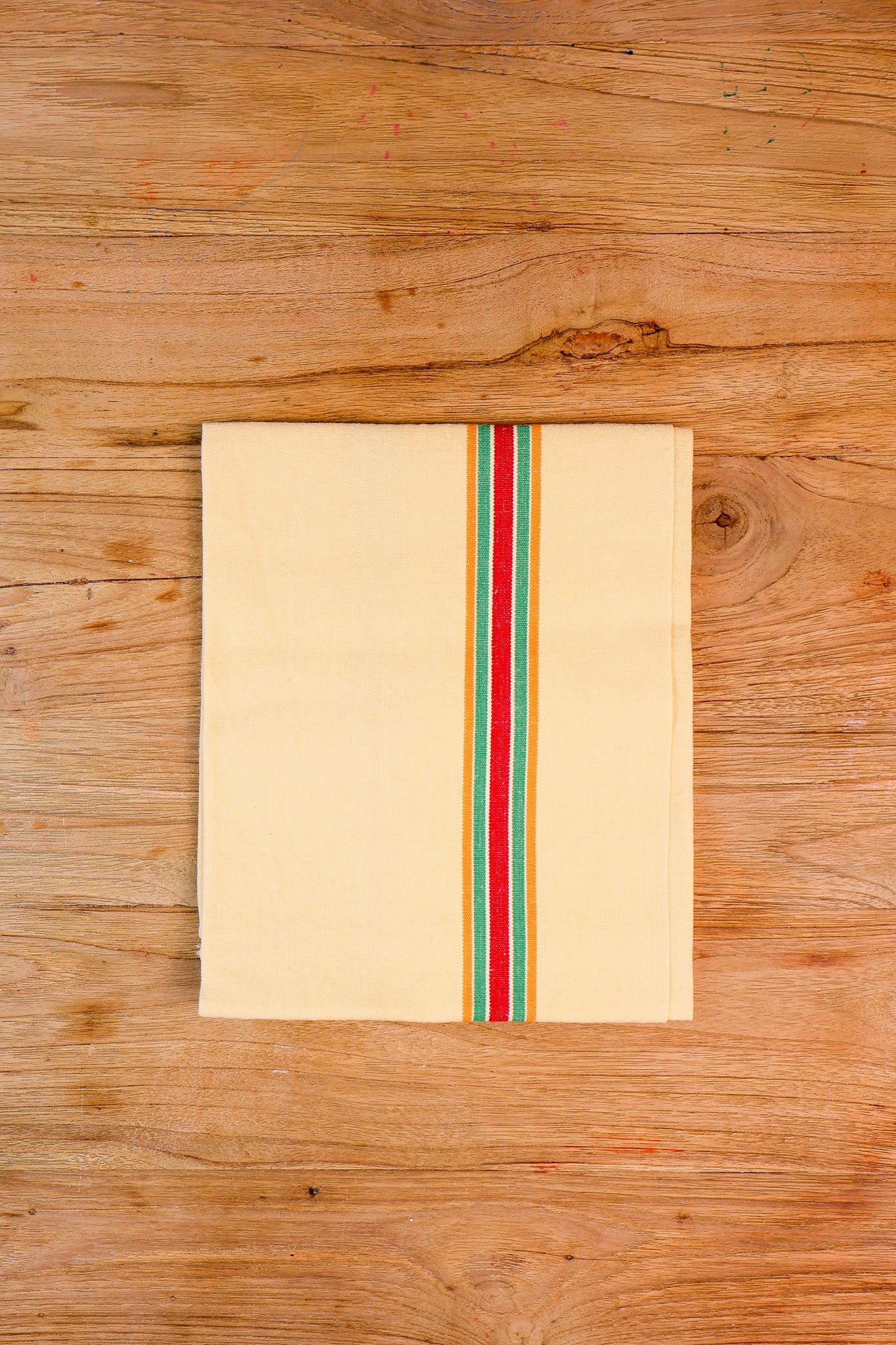 Vintage French Tea Towel - Butter Yellow