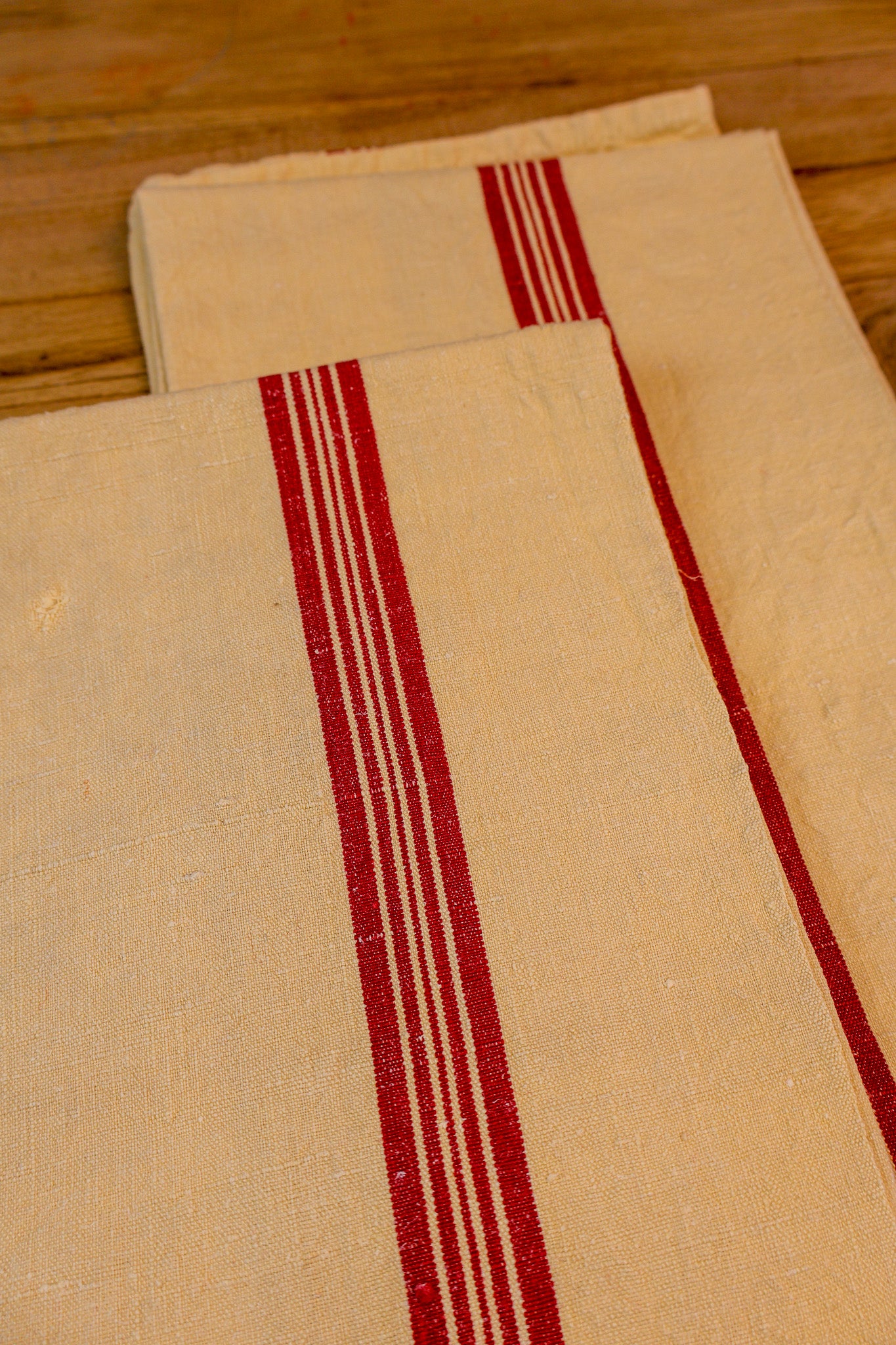 Vintage French Tea Towel - Butter Yellow