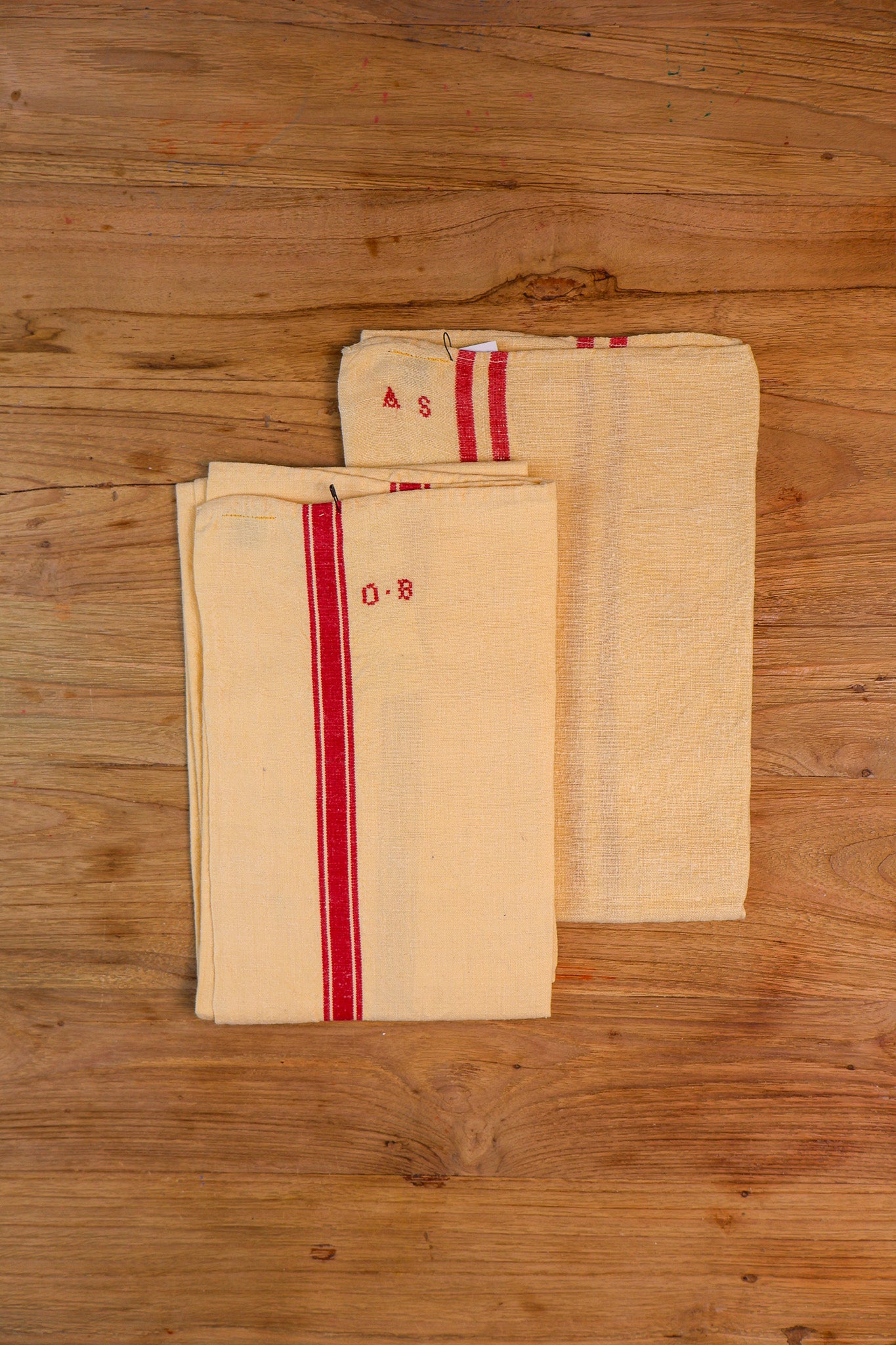 Vintage French Tea Towel - Butter Yellow