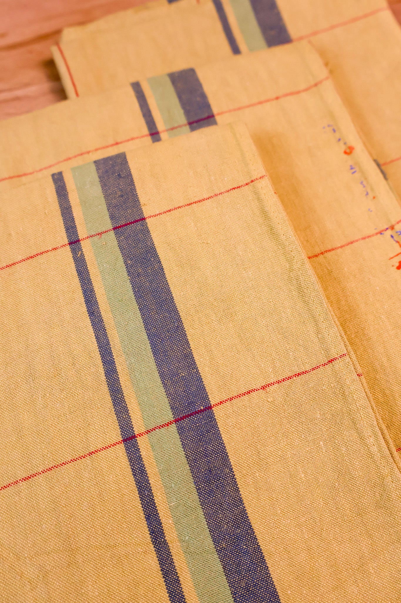 Vintage French Tea Towel - Chartreuse