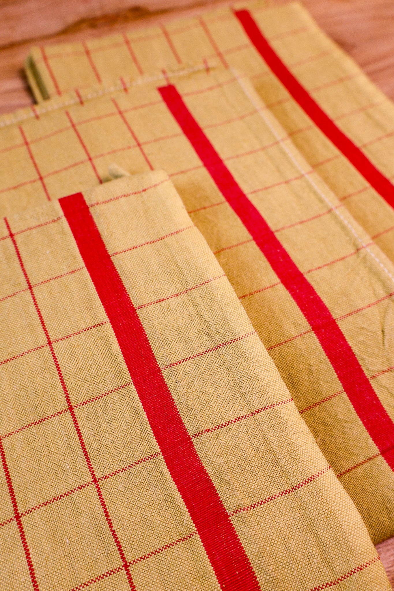Vintage French Tea Towel - Chartreuse