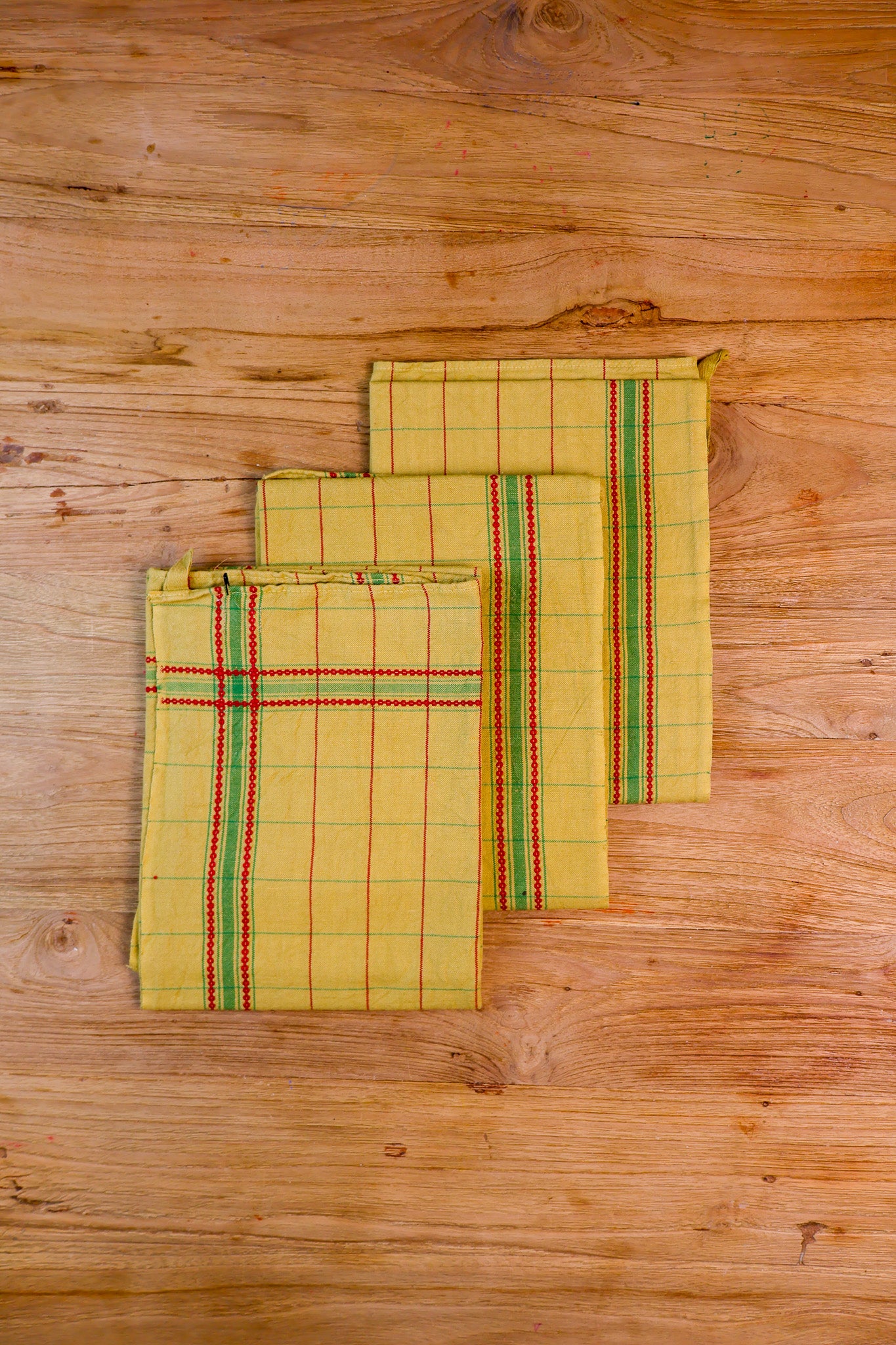 Vintage French Tea Towel - Chartreuse
