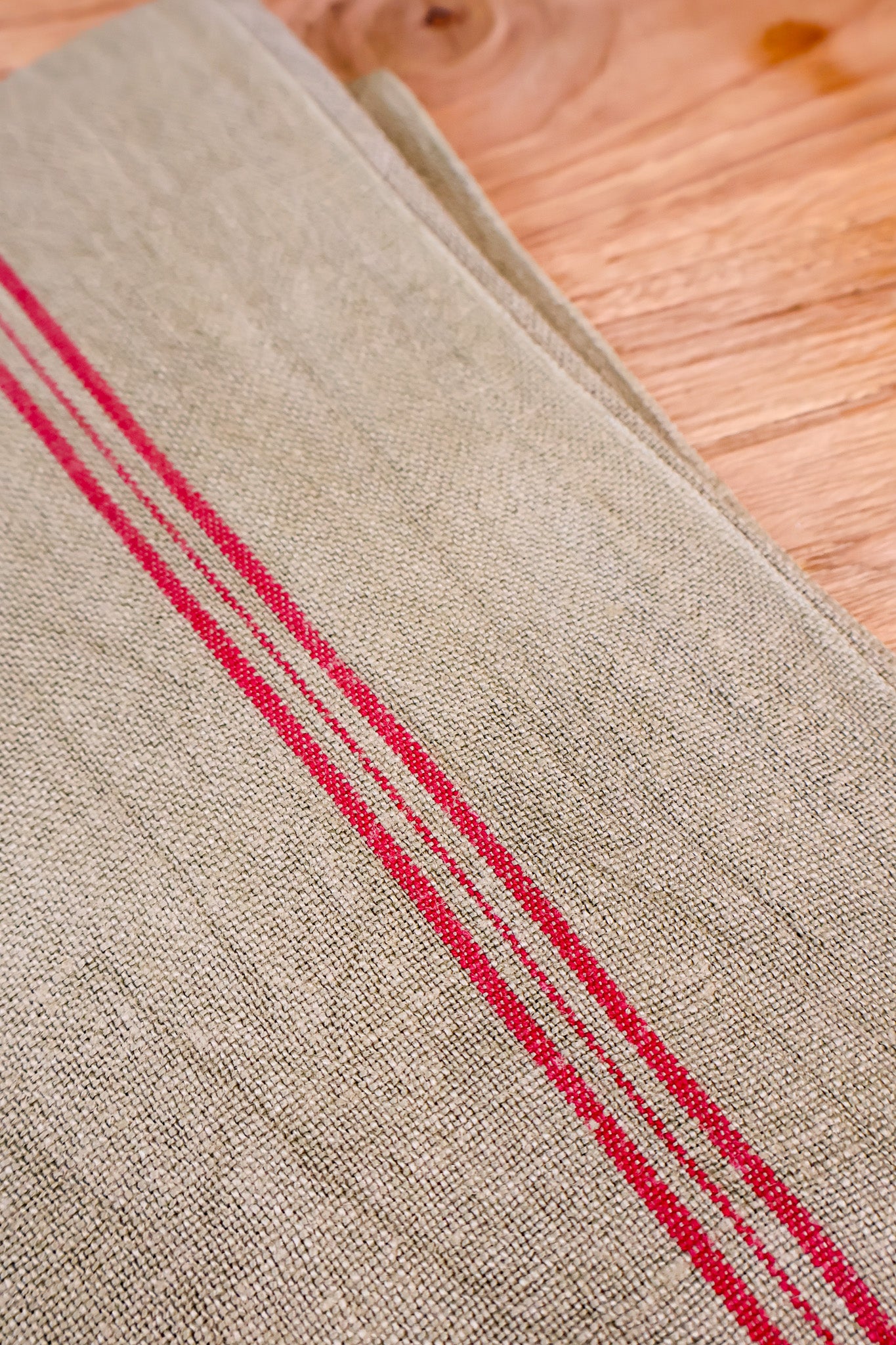 Vintage French Tea Towel - Khaki