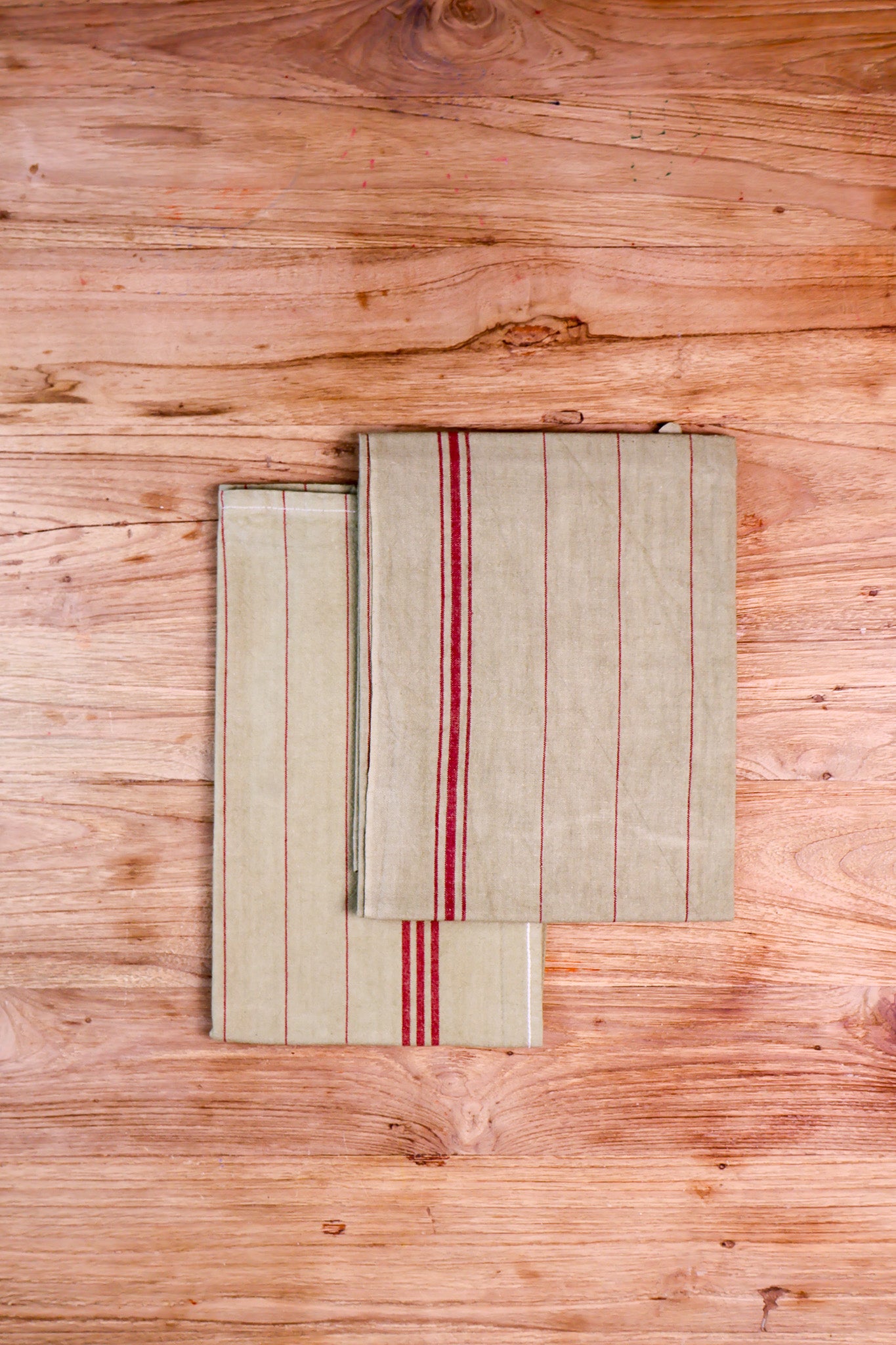 Vintage French Tea Towel - Khaki
