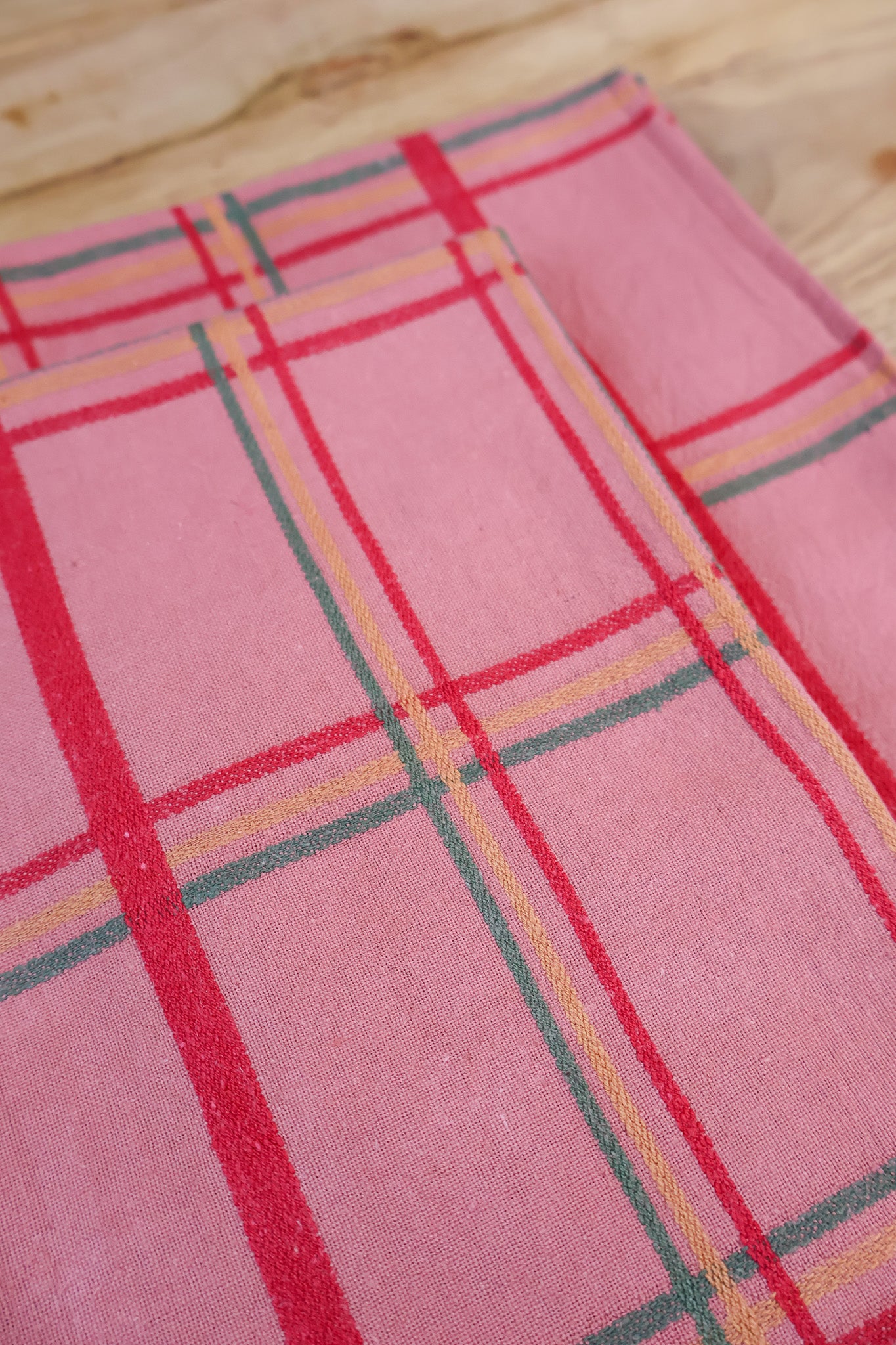 Vintage French Tea Towel - Terracotta