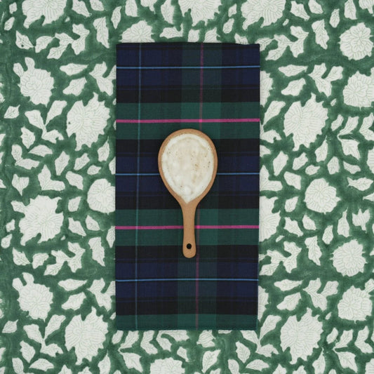 Suzette upcycled cotton napkins in Brit Evergreen print, set of 4