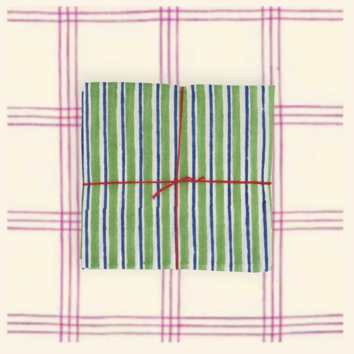 Suzette Lila Evergreen upcycled cotton napkins, set of 4 – view 3