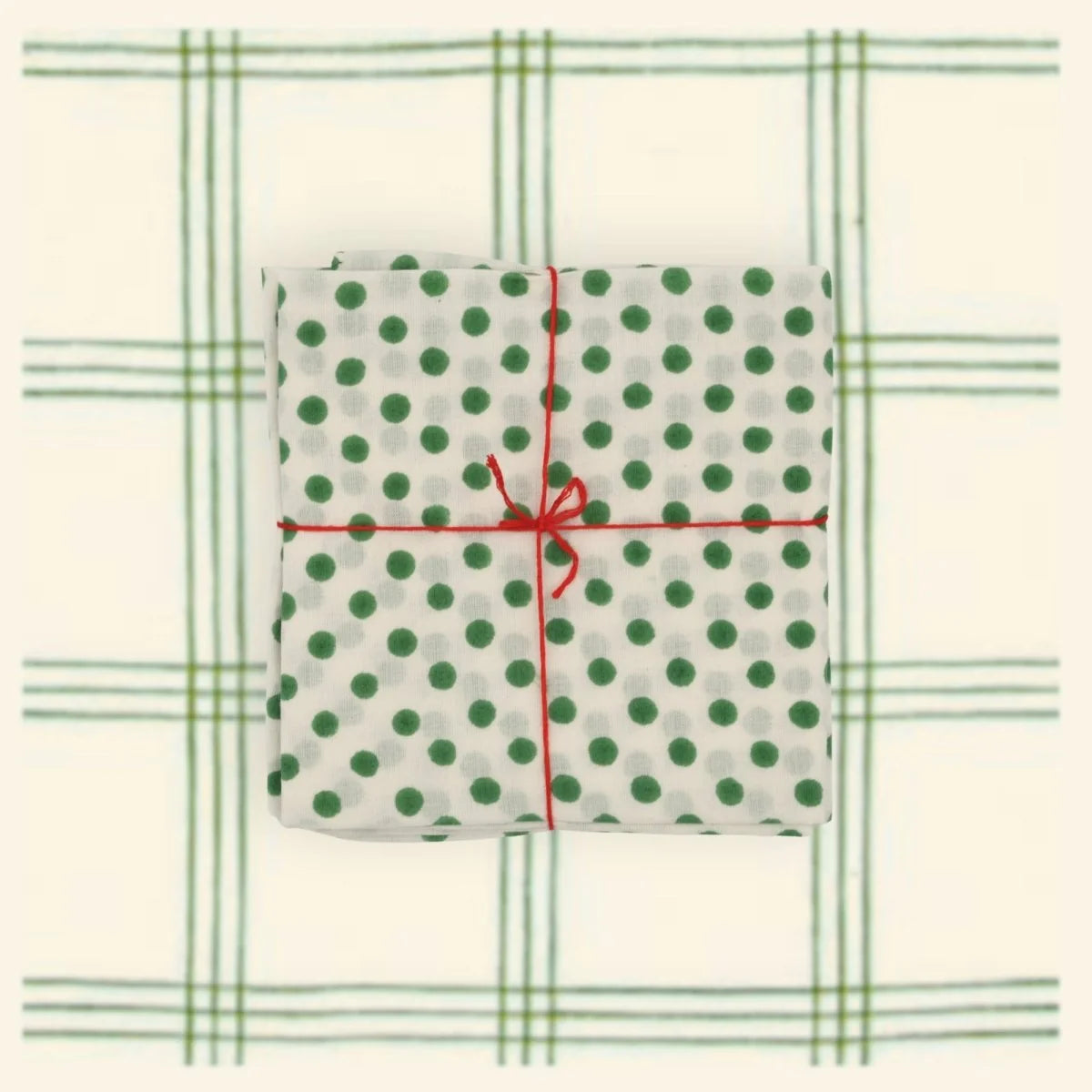 Suzette Polka Juniper upcycled cotton napkins, set of 4 – view 3