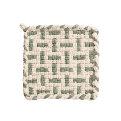 Handwoven Pot Holder - Flax Green