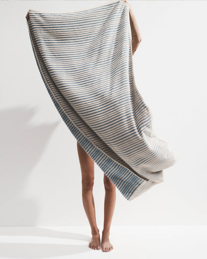 Salento Stripe Bath Sheet - Blue Haze