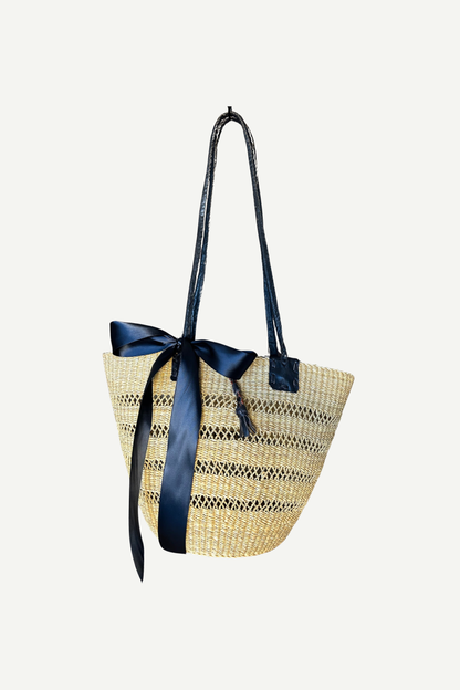 Long Handle Basket Bag - Open Weave