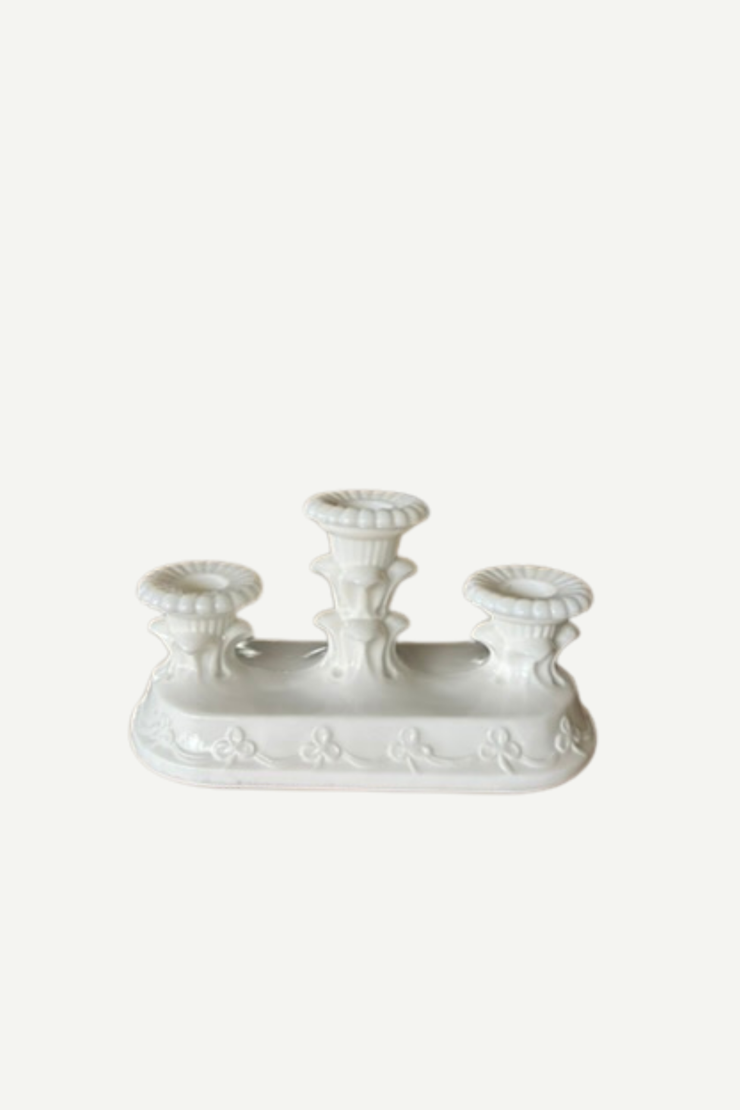 Vintage Ceramic Triple Candle Stand