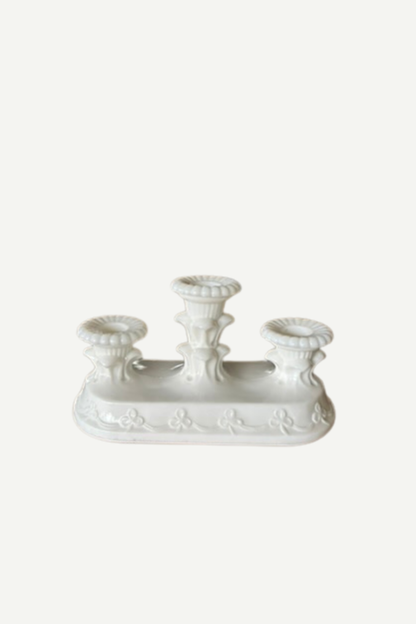 Vintage Ceramic Triple Candle Stand
