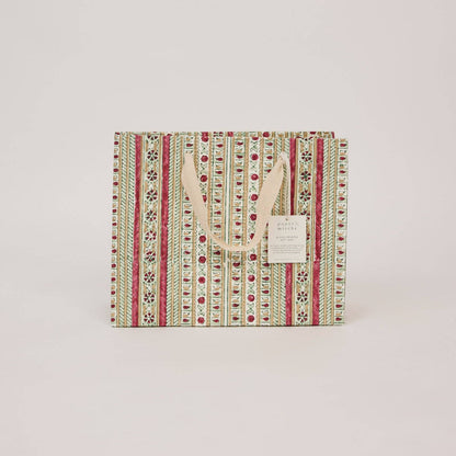 Block printed Christmas gift bags in medium