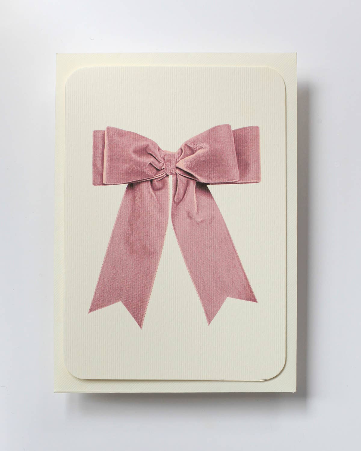 Baby Pink Velvet Bow Greeting Card