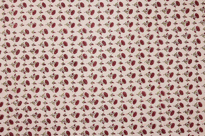 Block printed wrapping paper in Ditsy Floral Scarlet