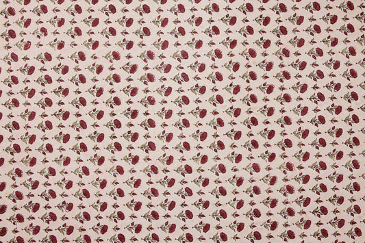 Block printed wrapping paper in Ditsy Floral Scarlet