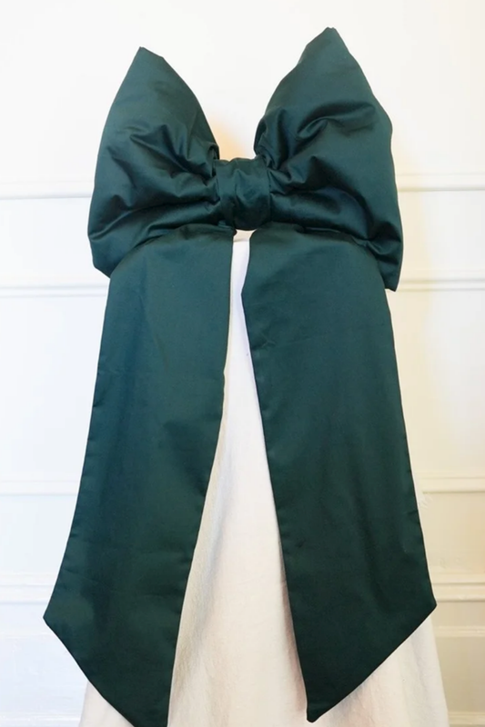 Handmade Medium Oversized Bow - Deep Green