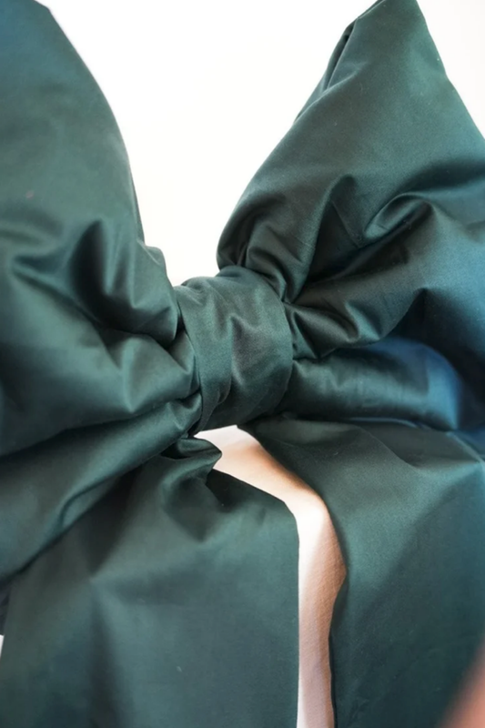 Handmade Medium Oversized Bow - Deep Green