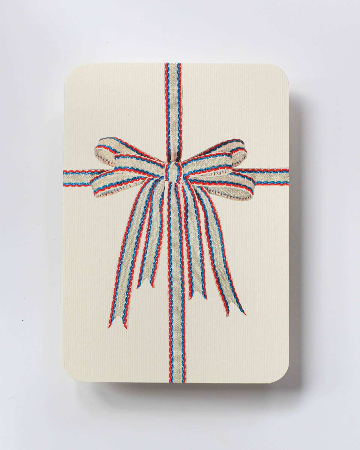 White, Red & Blue Bow Greeting Card