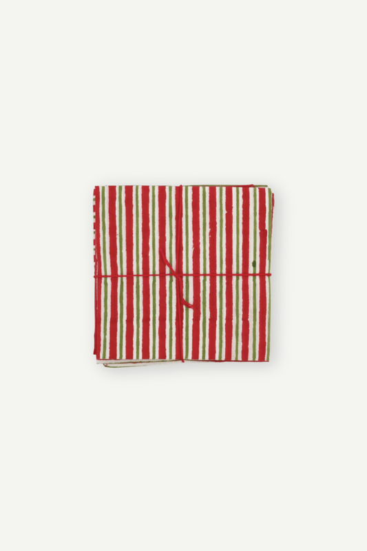 Suzette upcycled cotton napkins in Lila Tango print, set of 4
