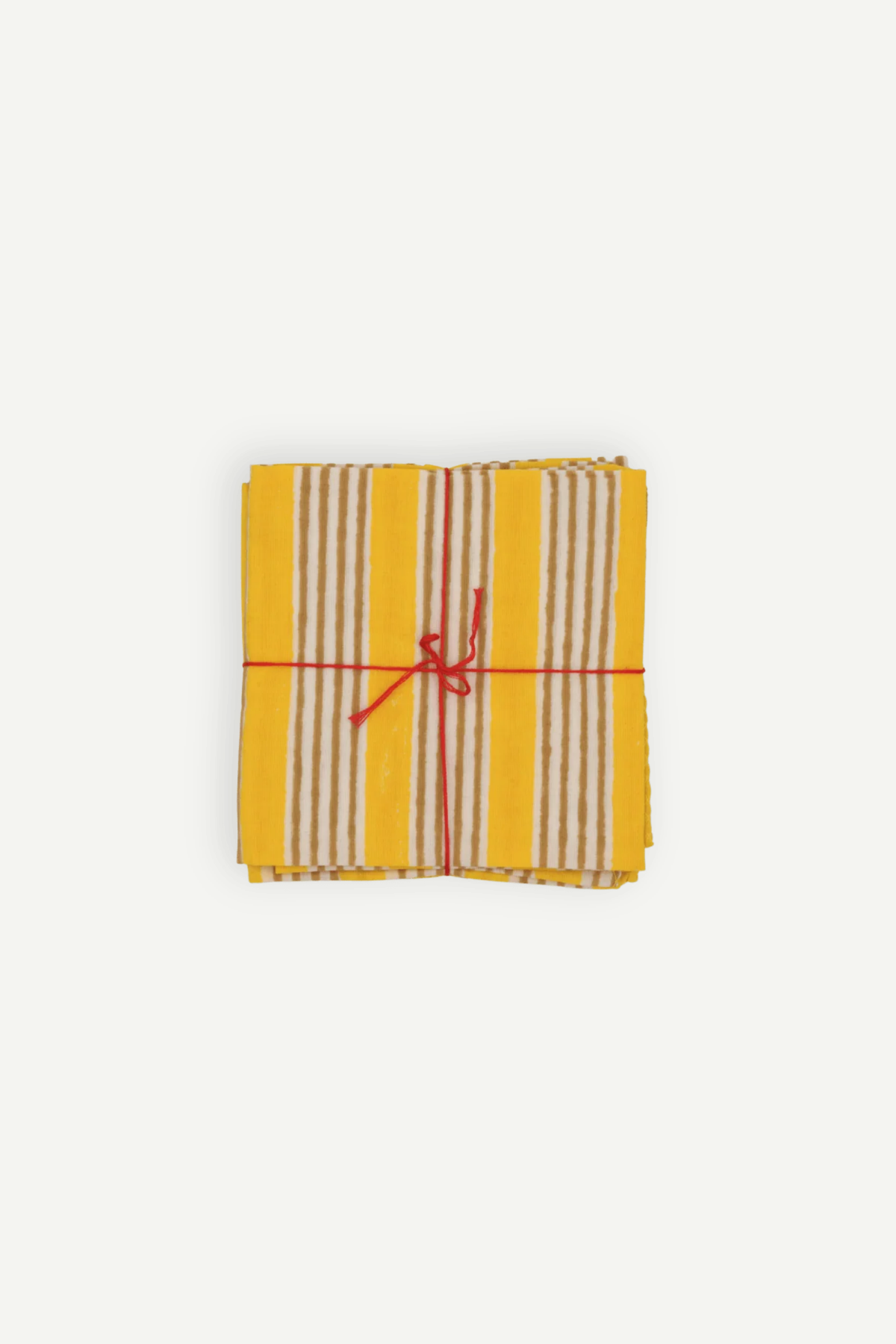 Suzette upcycled cotton napkins in Alice Gold print, set of 4