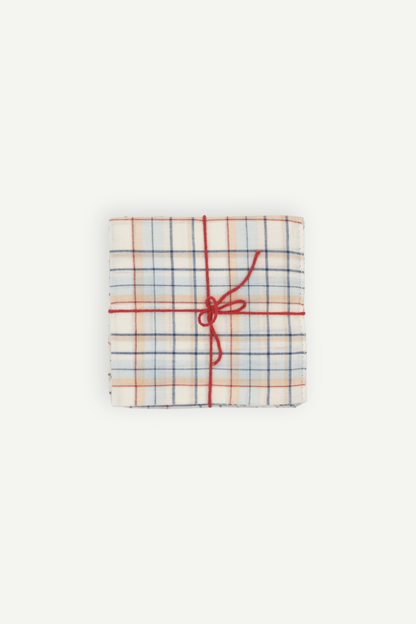 Suzette upcycled cotton napkins in Ana Denim print, set of 4