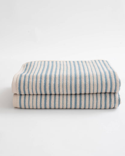 Salento Stripe Bath Sheet - Blue Haze