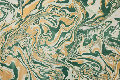 Hand marbled wrapping paper in Free Spirit Conifer